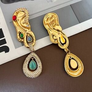 Schiaparelli Style Bejeweled Ear Earrings
